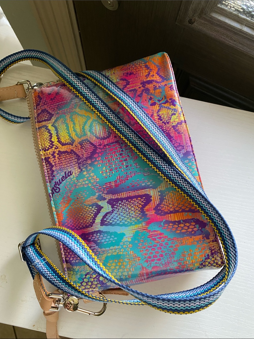 Consuela Multicolor Crossbody Bag - Pink, Turquoise, Yellow, Purple - Picture 9 of 9